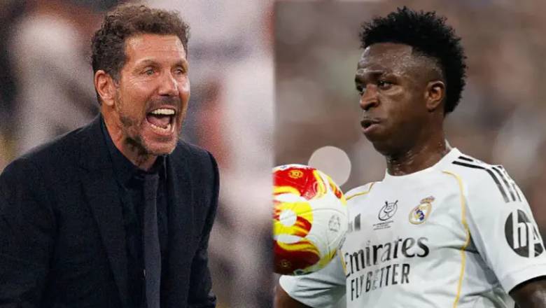 Vinicius Jr clashes with Diego Simeone during heated Madrid derby at Spanish Super Cup - Ảnh 2